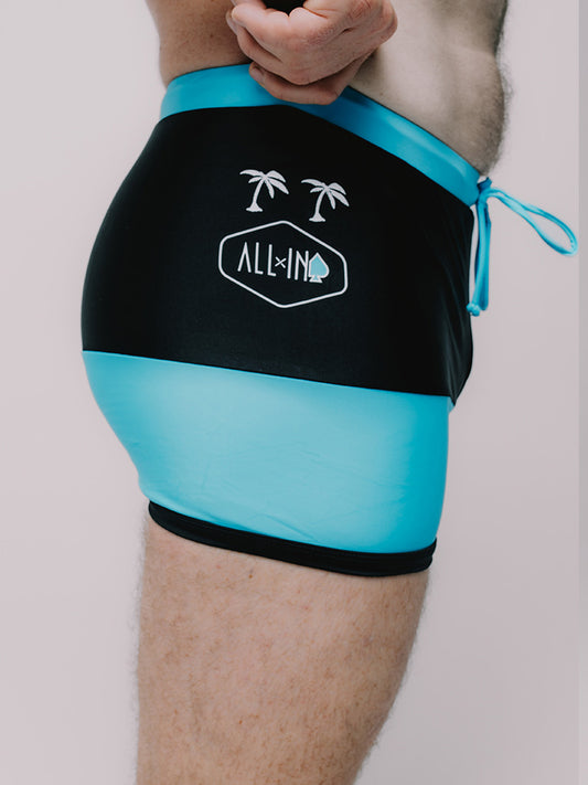 Boxer de bain - Noir / Turquoise