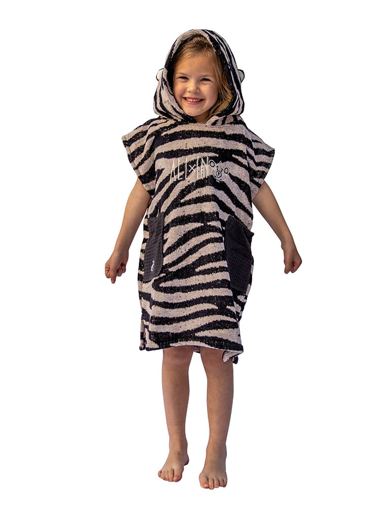 Poncho jacquard dark pink dark zebra