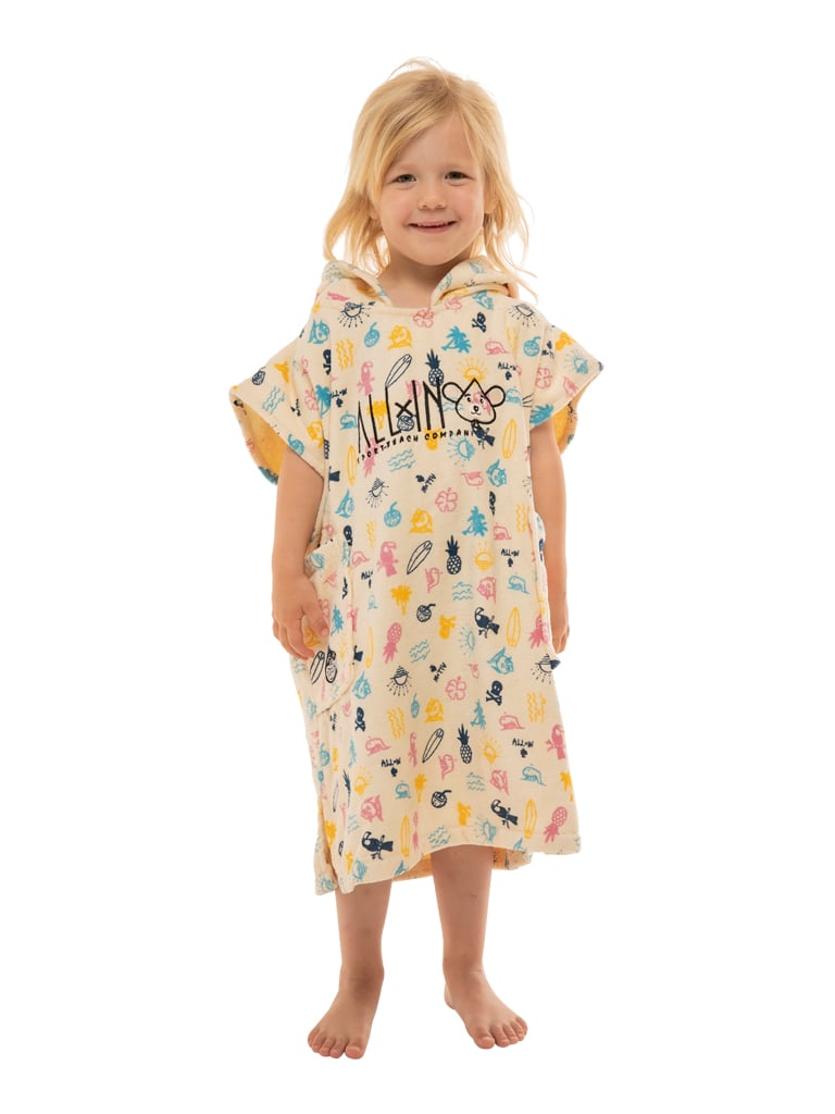 Poncho enfant BABY BEACH ROSE face
