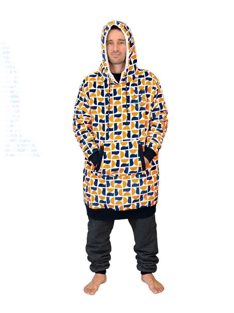 Poncho plaid Geo Retro
