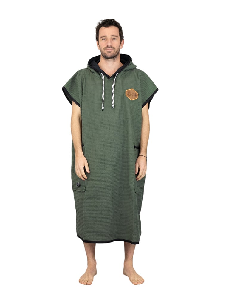 Poncho de bain, surf et plage couleur kaki