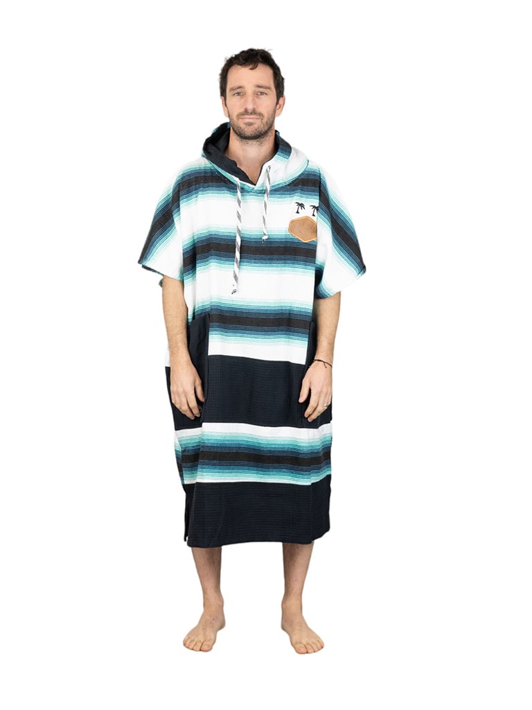 Poncho de bain, surf et plage à rayures
